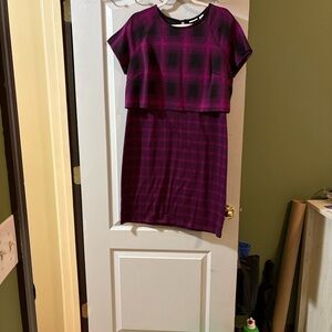 Cato Fuchsia and Black Patterned Garment